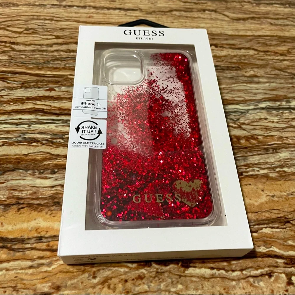 Guess Apple iPhone 11 Liquid Glitter Case | Red